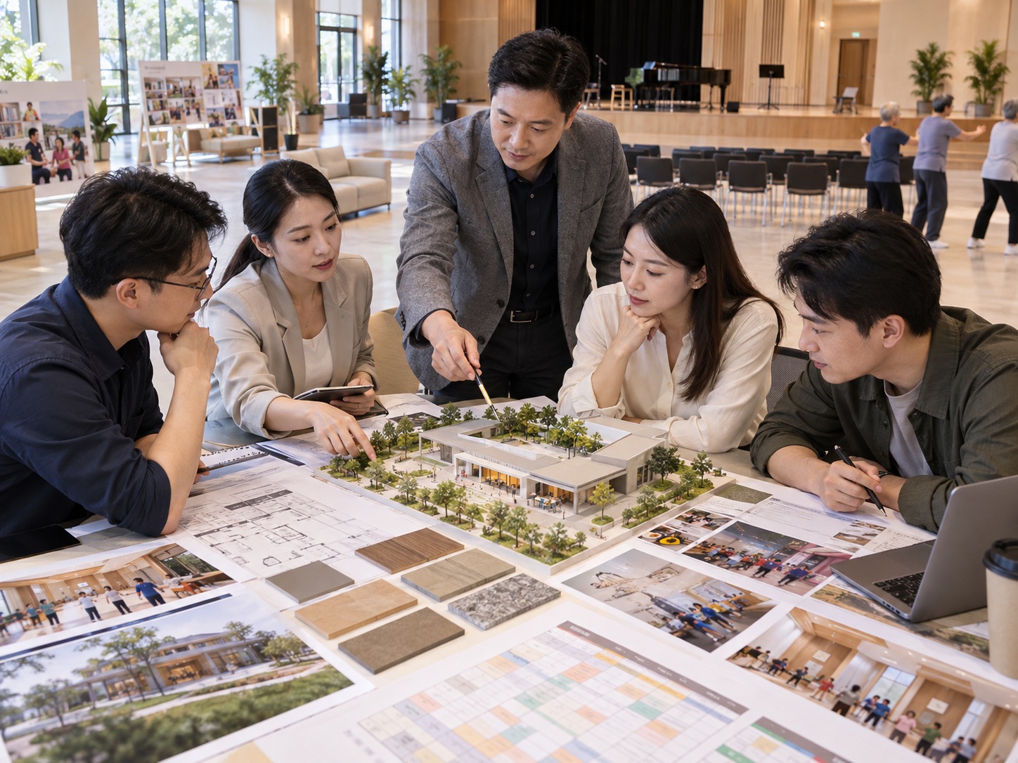五项服务构成完整项目能力 · AI生成场景示意