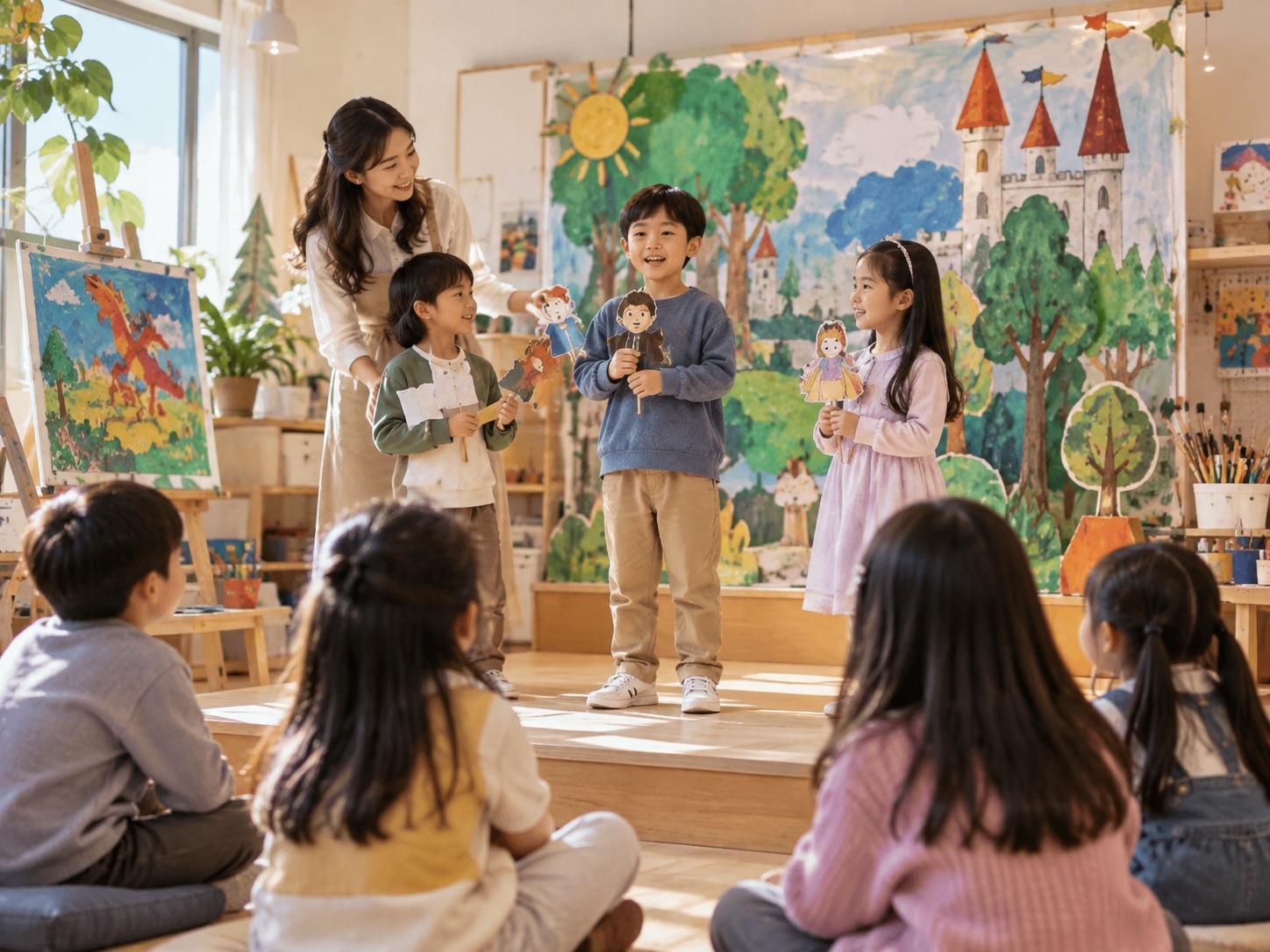 少儿成长｜让好奇心有舞台 · AI生成场景示意